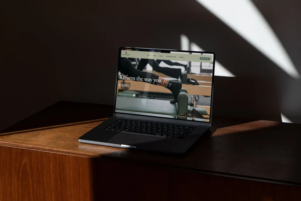 Laptop displaying a custom website design, representing Avren Studio's Works package.